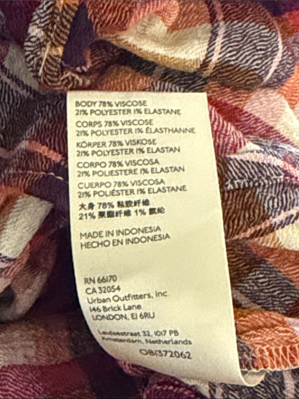 Anthropologie Pilcro Breezy Plaid Button Up Blouse Top Purple Orange Size XL - Picture 10 of 12
